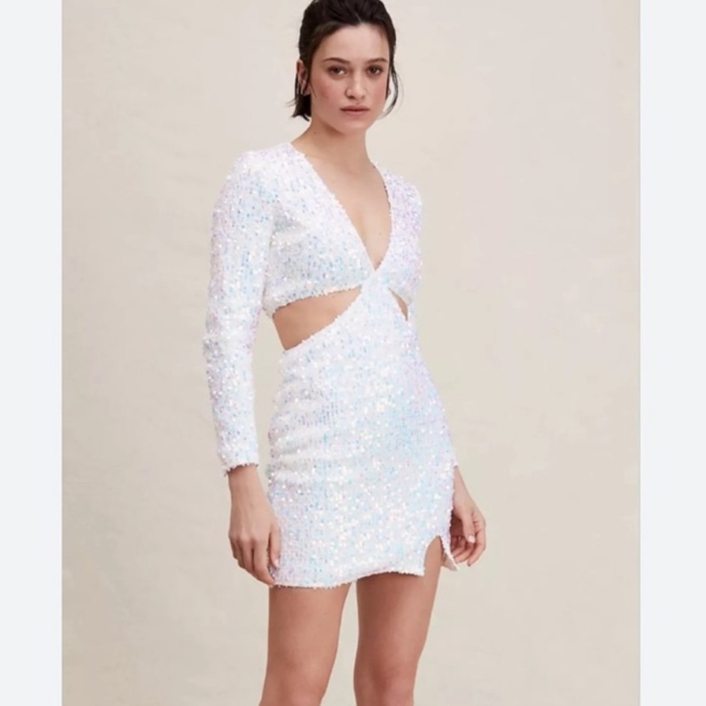 Saylor Sparkly Long Sleeve Mini Dress